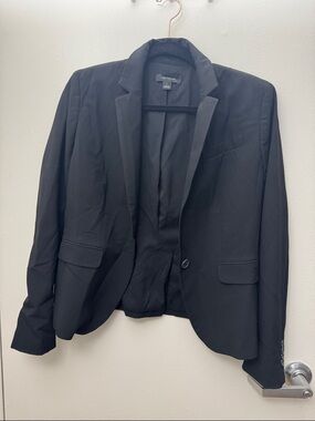 Ann Taylor Black Single-Button Notch Lapel Blazer
